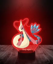 Lampka LED 3D Plexido z Nadrukiem UV Pokemon Milotic - 3