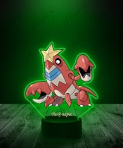 Lampka LED 3D Plexido z Nadrukiem UV Pokemon Crawdaunt - 3