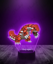 Lampka LED 3D Plexido z Nadrukiem UV Pokemon Groudon - 3