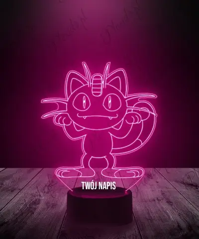 Lampka LED 3D Plexido Pokemon Meowth - 1