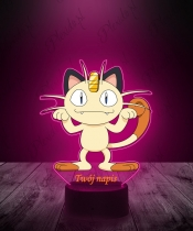 Lampka LED 3D Plexido z Nadrukiem UV Pokemon Meowth - 2