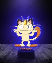Lampka LED 3D Plexido z Nadrukiem UV Pokemon Meowth - 3