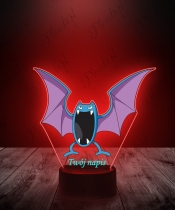 Lampka LED 3D Plexido z Nadrukiem UV Pokemon Golbat - 3