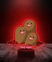 Lampka LED 3D Plexido z Nadrukiem UV Pokemon Dugtrio - 2