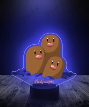 Lampka LED 3D Plexido z Nadrukiem UV Pokemon Dugtrio - 3