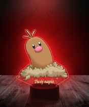 Lampka LED 3D Plexido z Nadrukiem UV Pokemon Diglett - 3