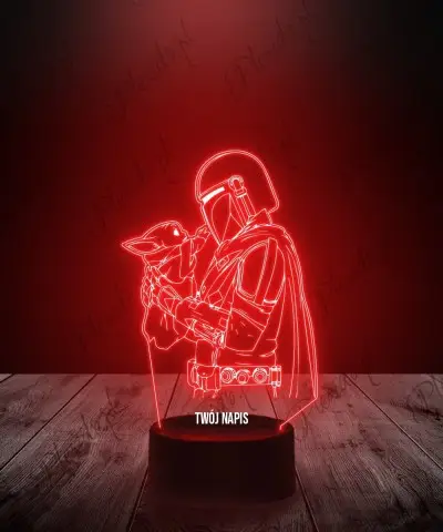 Lampka LED 3D Plexido Mandalorian i Grogu Baby - 1