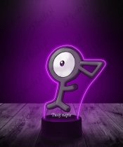Lampka LED 3D Plexido z Nadrukiem UV Pokemon Unown - 2