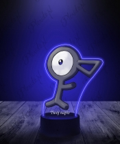 Lampka LED 3D Plexido z Nadrukiem UV Pokemon Unown - 3