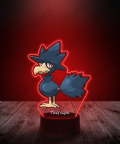Lampka LED 3D Plexido z Nadrukiem UV Pokemon Murkrow - 3