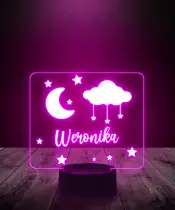 Lampka LED 3D Plexido Księżyc Gwiazdki - 3