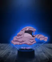 Lampka LED 3D Plexido z Nadrukiem UV Pokemon Muk - 2