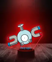 Lampka LED 3D Plexido z Nadrukiem UV Pokemon Magnemite - 3