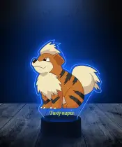 Lampka LED 3D Plexido z Nadrukiem UV Pokemon Growlithe - 3