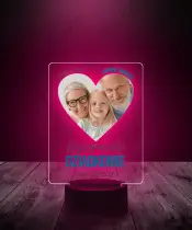 Lampka LED 3D Plexido Prezent na Dzień Babci i Dziadka Twoje Zdjęcie - 1
