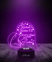Prezent na Walentynki Lampka LED 3D Plexido Serce Miś - 2