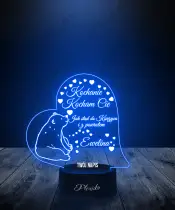 Prezent na Walentynki Lampka LED 3D Plexido Serce Miś
