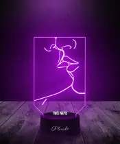Prezent na Walentynki Lampka LED 3D Plexido Pocałunek