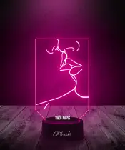 Prezent na Walentynki Lampka LED 3D Plexido Pocałunek