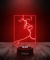 Prezent na Walentynki Lampka LED 3D Plexido Pocałunek