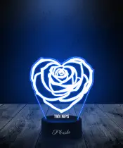 Prezent na Walentynki Lampka LED 3D Plexido Róża - 2