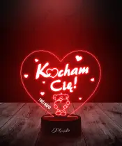 Prezent na Walentynki Lampka LED 3D Plexido Kocham Cię