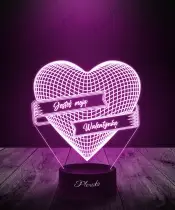 Prezent na Walentynki Lampka LED 3D Plexido Jesteś moją Walentynką - 3