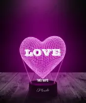 Prezent na Walentynki Lampka LED 3D Plexido Serce Love - 2