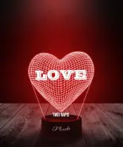 Prezent na Walentynki Lampka LED 3D Plexido Serce Love