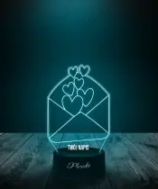 Prezent na Walentynki Lampka LED 3D Plexido List Miłosny - 3