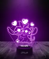 Prezent na Walentynki Lampka LED 3D Plexido Stich - 3