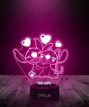 Prezent na Walentynki Lampka LED 3D Plexido Stich - 2