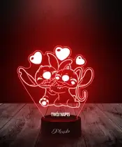 Prezent na Walentynki Lampka LED 3D Plexido Stich