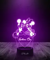Prezent na Walentynki Lampka LED 3D Plexido Myszka Miki Kocham Cię - 3