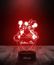 Prezent na Walentynki Lampka LED 3D Plexido Myszka Miki Kocham Cię