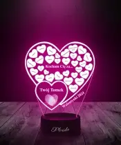 Prezent na Walentynki Lampka LED 3D Plexido Walentynki Serduszka Kocham Cie - 3