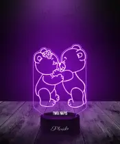 Prezent na Walentynki Lampka LED 3D Plexido Walentynki Misie Całus - 2
