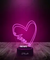 Lampka LED 3D Plexido Prezent  Dla Dziewczyny Chłopaka Serce Love - 3
