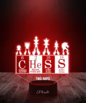 Lampka LED 3D Plexido Prezent dla Szachisty Szachy Szachownica - 1