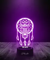 Lampka LED 3D Plexido Łapacz Snów Sowa - 3