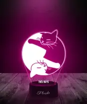 Lampka LED 3D Plexido Koty Kotki yin i yang