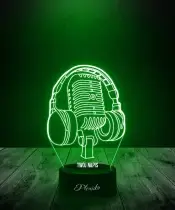 Lampka LED 3D Plexido Muzyka Słuchawki z Mikrofonem Wokalista - 2