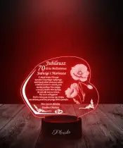 Lampka LED 3D Plexido Prezent na 70 Rocznicę Ślubu - 1