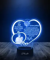 Lampka LED 3D Plexido Prezent na 10 Rocznicę Ślubu