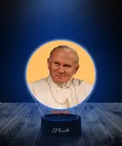 Lampka LED 3D Plexido z Nadrukiem UV Papież Jan Paweł II