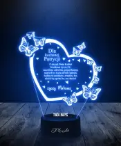 Lampka LED 3D Plexido Prezent na Dzień Kobiet Życzenia Motyle Serce - 3