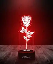 Lampka LED 3D Plexido Prezent na Dzień Kobiet Życzenia Róża