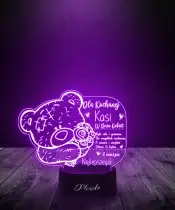 Lampka LED 3D Plexido Prezent na Dzień Kobiet Misiowy Wierszyk