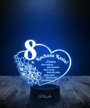 Lampka LED 3D Plexido Prezent na Dzień Kobiet Serce Wierszyk - 1