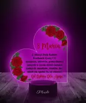 Lampka LED 3D Plexido z Nadrukiem UV Prezent na Dzień Kobiet Serce